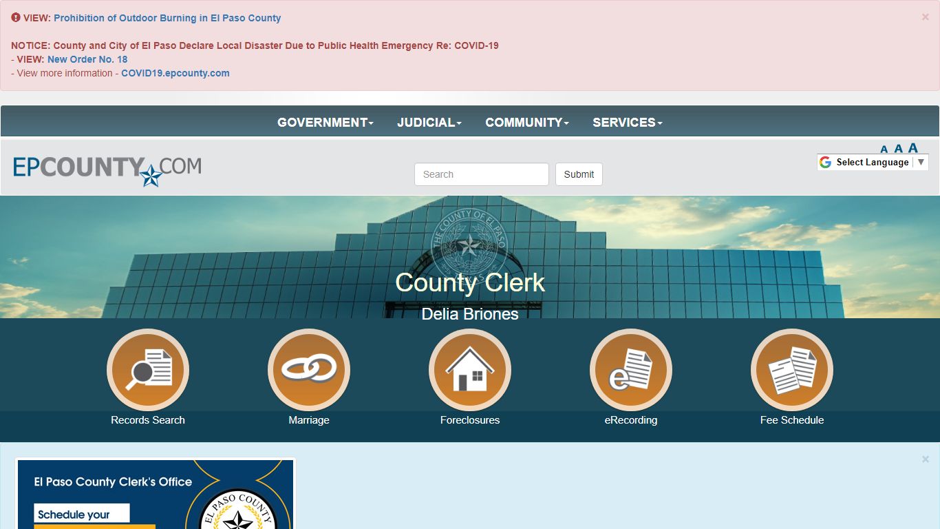 County of El Paso Texas - County Clerk